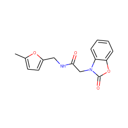 Cc1ccc(CNC(=O)Cn2c(=O)oc3ccccc32)o1 ZINC000002457124