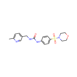 Cc1ccc(CNC(=O)Nc2ccc(S(=O)(=O)N3CCOCC3)cc2)cn1 ZINC000096271703