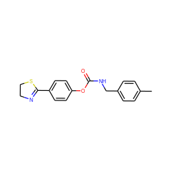 Cc1ccc(CNC(=O)Oc2ccc(C3=NCCS3)cc2)cc1 ZINC000043013315