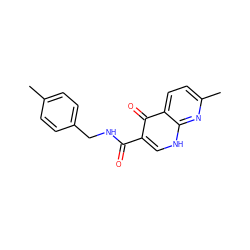 Cc1ccc(CNC(=O)c2c[nH]c3nc(C)ccc3c2=O)cc1 ZINC000028526518