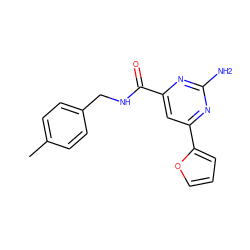 Cc1ccc(CNC(=O)c2cc(-c3ccco3)nc(N)n2)cc1 ZINC000043024295