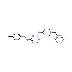 Cc1ccc(CNc2ccnc(NC3CCN(Cc4ccccc4)CC3)n2)cc1 ZINC000084758030