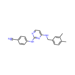 Cc1ccc(CNc2ccnc(Nc3ccc(C#N)cc3)n2)cc1C ZINC000473248763