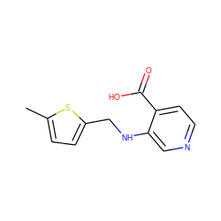 Cc1ccc(CNc2cnccc2C(=O)O)s1 ZINC000123452149