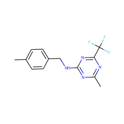 Cc1ccc(CNc2nc(C)nc(C(F)(F)F)n2)cc1 ZINC000103283029