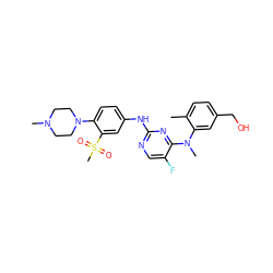 Cc1ccc(CO)cc1N(C)c1nc(Nc2ccc(N3CCN(C)CC3)c(S(C)(=O)=O)c2)ncc1F ZINC001772612892