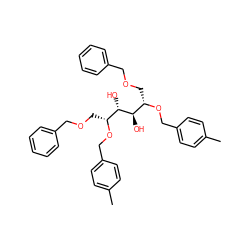 Cc1ccc(CO[C@@H](COCc2ccccc2)[C@@H](O)[C@@H](O)[C@@H](COCc2ccccc2)OCc2ccc(C)cc2)cc1 ZINC000027184149