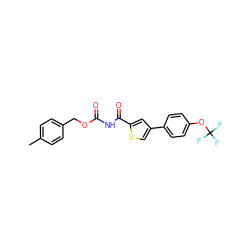 Cc1ccc(COC(=O)NC(=O)c2cc(-c3ccc(OC(F)(F)F)cc3)cs2)cc1 ZINC000028129081