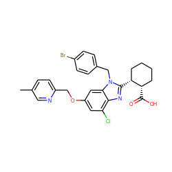 Cc1ccc(COc2cc(Cl)c3nc([C@@H]4CCCC[C@@H]4C(=O)O)n(Cc4ccc(Br)cc4)c3c2)nc1 ZINC000221568959