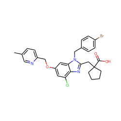 Cc1ccc(COc2cc(Cl)c3nc(CC4(C(=O)O)CCCC4)n(Cc4ccc(Br)cc4)c3c2)nc1 ZINC000218310968