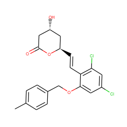 Cc1ccc(COc2cc(Cl)cc(Cl)c2/C=C/[C@@H]2C[C@@H](O)CC(=O)O2)cc1 ZINC000029413794