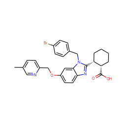 Cc1ccc(COc2ccc3nc([C@@H]4CCCC[C@@H]4C(=O)O)n(Cc4ccc(Br)cc4)c3c2)nc1 ZINC000218129645