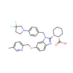 Cc1ccc(COc2ccc3nc([C@@H]4CCCC[C@@H]4C(=O)O)n(Cc4ccc(N5CCC(F)(F)C5)cc4)c3c2)nc1 ZINC000226029261