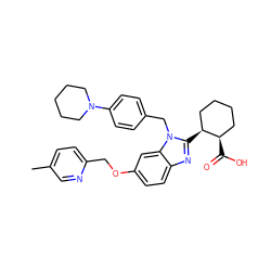 Cc1ccc(COc2ccc3nc([C@H]4CCCC[C@H]4C(=O)O)n(Cc4ccc(N5CCCCC5)cc4)c3c2)nc1 ZINC000221569974