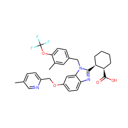 Cc1ccc(COc2ccc3nc([C@H]4CCCC[C@H]4C(=O)O)n(Cc4ccc(OC(F)(F)F)c(C)c4)c3c2)nc1 ZINC000218060089