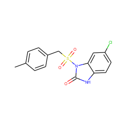 Cc1ccc(CS(=O)(=O)n2c(=O)[nH]c3ccc(Cl)cc32)cc1 ZINC001772620191