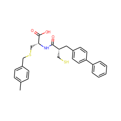 Cc1ccc(CSC[C@@H](NC(=O)[C@@H](CS)Cc2ccc(-c3ccccc3)cc2)C(=O)O)cc1 ZINC000026495808