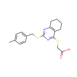 Cc1ccc(CSc2nc3c(c(SCC(=O)O)n2)CCCC3)cc1 ZINC000005541259