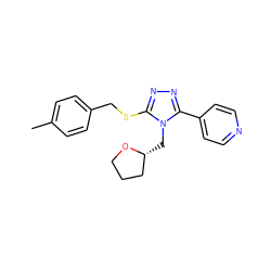 Cc1ccc(CSc2nnc(-c3ccncc3)n2C[C@@H]2CCCO2)cc1 ZINC000000915206