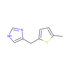 Cc1ccc(Cc2c[nH]cn2)s1 ZINC000013862244