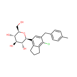 Cc1ccc(Cc2cc([C@@H]3O[C@H](CO)[C@@H](O)[C@H](O)[C@H]3O)c3c(c2Cl)CCC3)cc1 ZINC000206114973