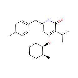 Cc1ccc(Cc2cc(O[C@@H]3CCCC[C@@H]3C)c(C(C)C)c(=O)[nH]2)cc1 ZINC000095587842