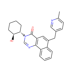 Cc1ccc(Cc2cc3c(=O)n([C@H]4CCCC[C@@H]4O)cnc3c3ccccc23)cn1 ZINC000095930184