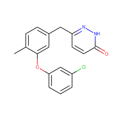 Cc1ccc(Cc2ccc(=O)[nH]n2)cc1Oc1cccc(Cl)c1 ZINC000040917987