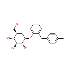 Cc1ccc(Cc2ccccc2O[C@@H]2C[C@H](CO)[C@@H](O)[C@H](O)[C@H]2O)cc1 ZINC000035982714