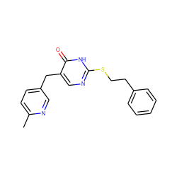 Cc1ccc(Cc2cnc(SCCc3ccccc3)[nH]c2=O)cn1 ZINC000027322433