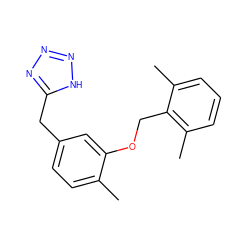 Cc1ccc(Cc2nnn[nH]2)cc1OCc1c(C)cccc1C ZINC000115621593