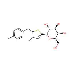 Cc1ccc(Cc2sc([C@@H]3O[C@H](CO)[C@@H](O)[C@H](O)[C@H]3O)cc2C)cc1 ZINC000072116708