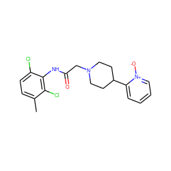 Cc1ccc(Cl)c(NC(=O)CN2CCC(c3cccc[n+]3[O-])CC2)c1Cl ZINC000035075424