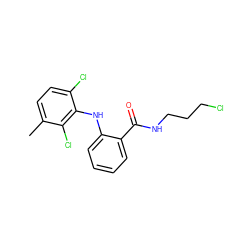 Cc1ccc(Cl)c(Nc2ccccc2C(=O)NCCCCl)c1Cl ZINC000003814531