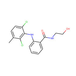 Cc1ccc(Cl)c(Nc2ccccc2C(=O)NCCO)c1Cl ZINC000013438010