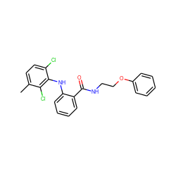 Cc1ccc(Cl)c(Nc2ccccc2C(=O)NCCOc2ccccc2)c1Cl ZINC000013438017