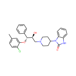 Cc1ccc(Cl)c(O[C@H](c2ccccc2)[C@@H](O)CN2CCC(n3c(=O)[nH]c4ccccc43)CC2)c1 ZINC000028347726