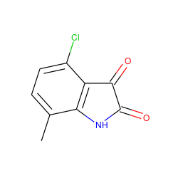 Cc1ccc(Cl)c2c1NC(=O)C2=O ZINC000002169011