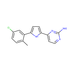 Cc1ccc(Cl)cc1-c1ccc(-c2ccnc(N)n2)[nH]1 ZINC000205064842