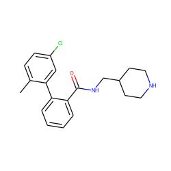 Cc1ccc(Cl)cc1-c1ccccc1C(=O)NCC1CCNCC1 ZINC000049036419