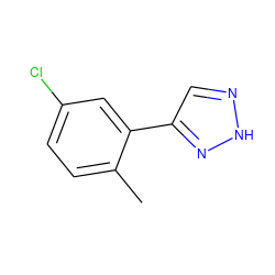 Cc1ccc(Cl)cc1-c1cn[nH]n1 ZINC000095560494