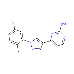 Cc1ccc(Cl)cc1-n1cc(-c2ccnc(N)n2)cn1 ZINC000299858230