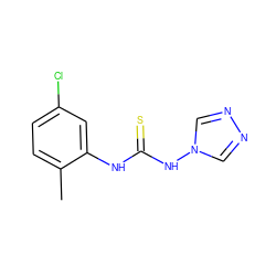 Cc1ccc(Cl)cc1NC(=S)Nn1cnnc1 ZINC000013839921