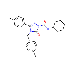 Cc1ccc(Cn2c(-c3ccc(C)cc3)nn(C(=O)NC3CCCCC3)c2=O)cc1 ZINC000103262302