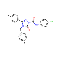 Cc1ccc(Cn2c(-c3ccc(C)cc3)nn(C(=O)Nc3ccc(Cl)cc3)c2=O)cc1 ZINC000103262304