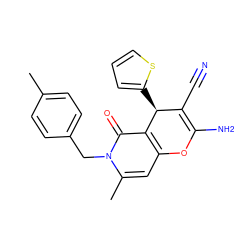 Cc1ccc(Cn2c(C)cc3c(c2=O)[C@@H](c2cccs2)C(C#N)=C(N)O3)cc1 ZINC000002441320