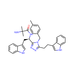 Cc1ccc(Cn2c(CCc3c[nH]c4ccccc34)nnc2[C@@H](Cc2c[nH]c3ccccc23)NC(=O)C(C)(C)N)cc1 ZINC000028636657