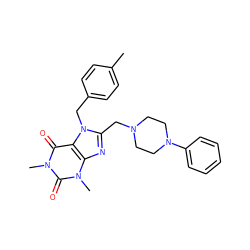 Cc1ccc(Cn2c(CN3CCN(c4ccccc4)CC3)nc3c2c(=O)n(C)c(=O)n3C)cc1 ZINC000057122070