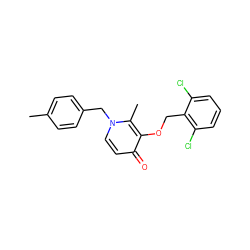 Cc1ccc(Cn2ccc(=O)c(OCc3c(Cl)cccc3Cl)c2C)cc1 ZINC000001392033