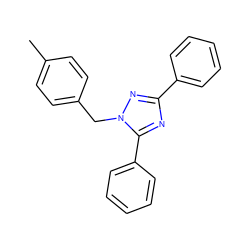 Cc1ccc(Cn2nc(-c3ccccc3)nc2-c2ccccc2)cc1 ZINC000000186797